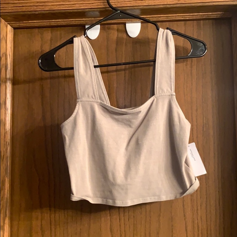 NWT. American eagle green crop top. Size M